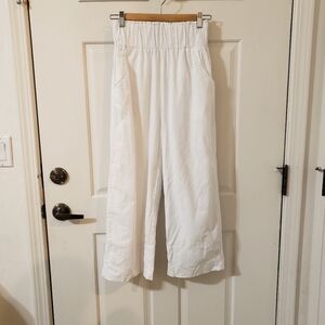 KOURT Size XS White Wide-Leg Pants